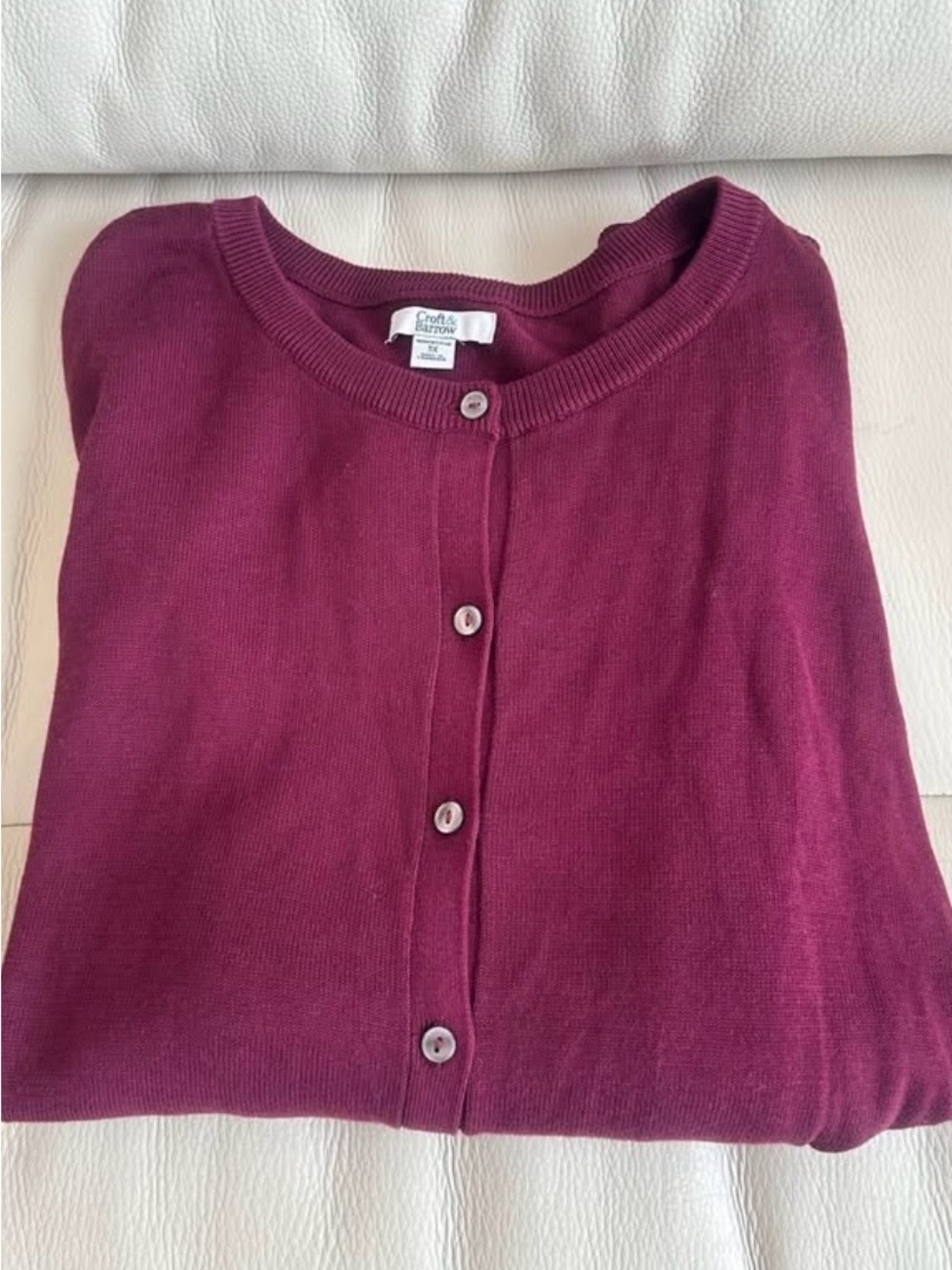 croft & barrow Women's Plum Button-Front Cardigan